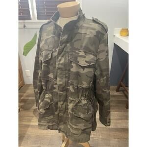 Lane Bryant Cargo Army Camouflage Zip Up Utility Jacket Camo Grunge Goth 16